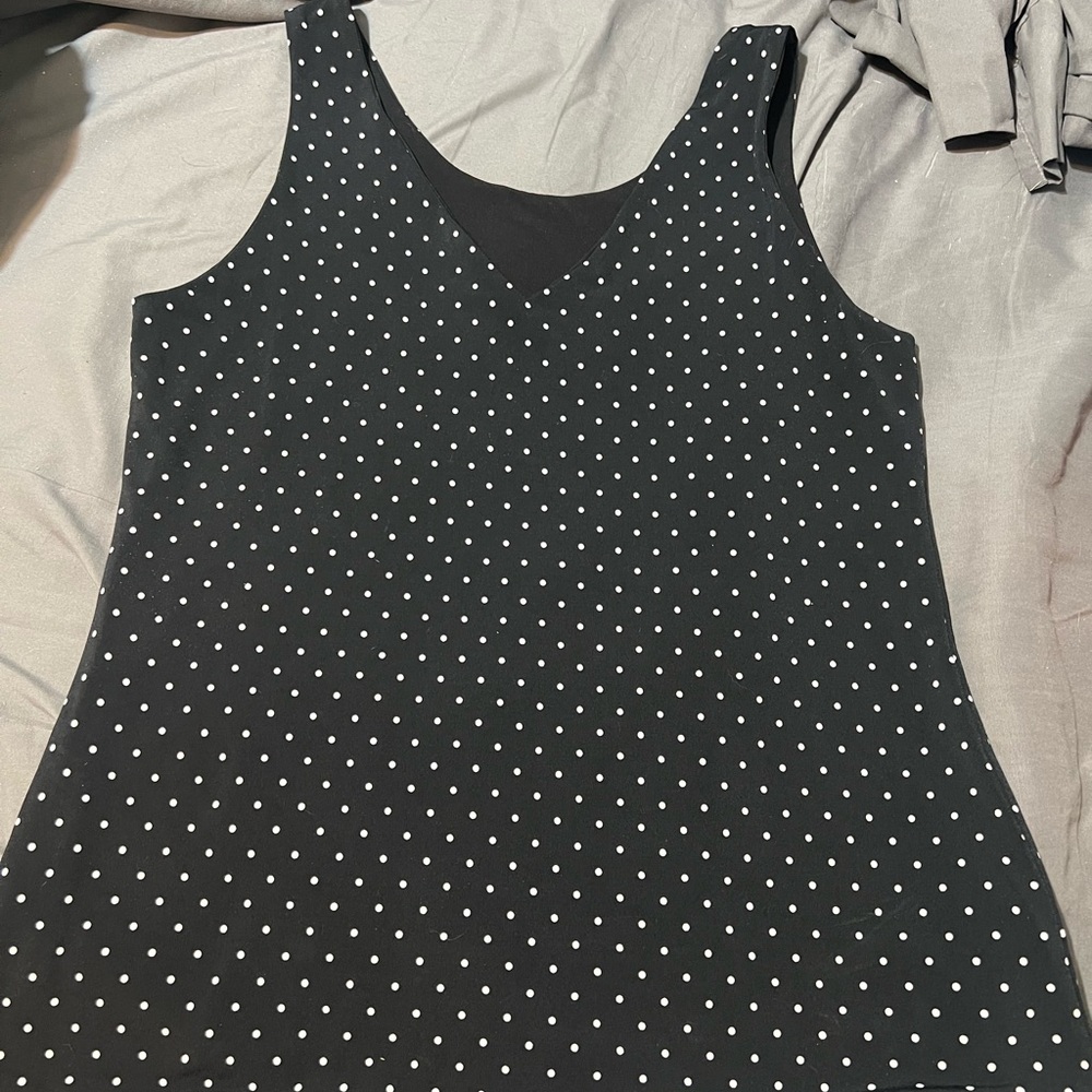 Black Polka Dot Sleeveless Top